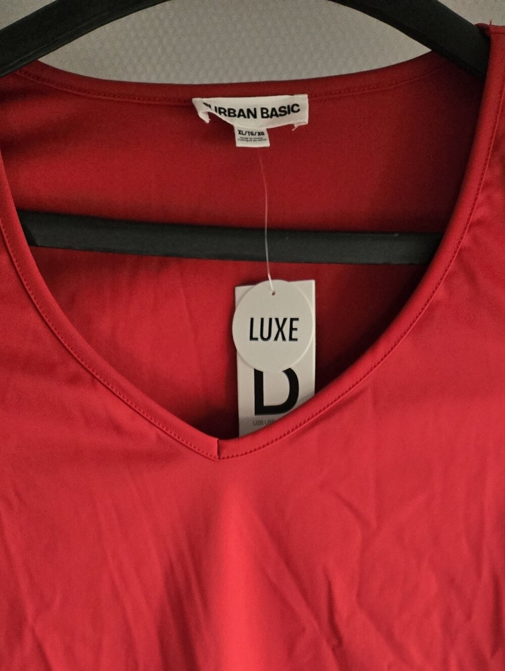 Luxe Women's V-Neck Long Sleeve Top in Bright Red